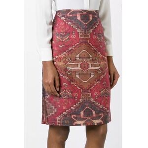 Tory Burch wool silk blend KERA Pencil Skirt in “Moroccan Rug”, Size 4